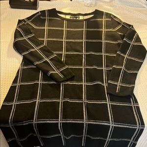 Cynthia Rowley Black and White Grid Mini Dress